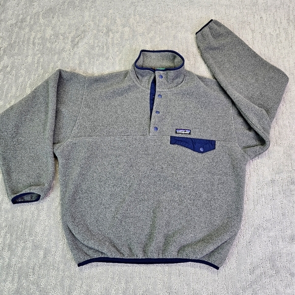 Men Patagonia synchilla pullover sweater sz. S gray - Picture 1 of 11